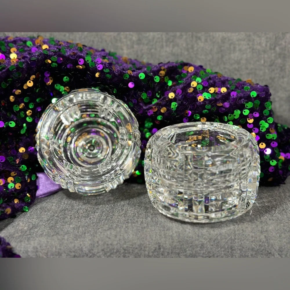 A pair of Waterford Crystal candle votives / holders
